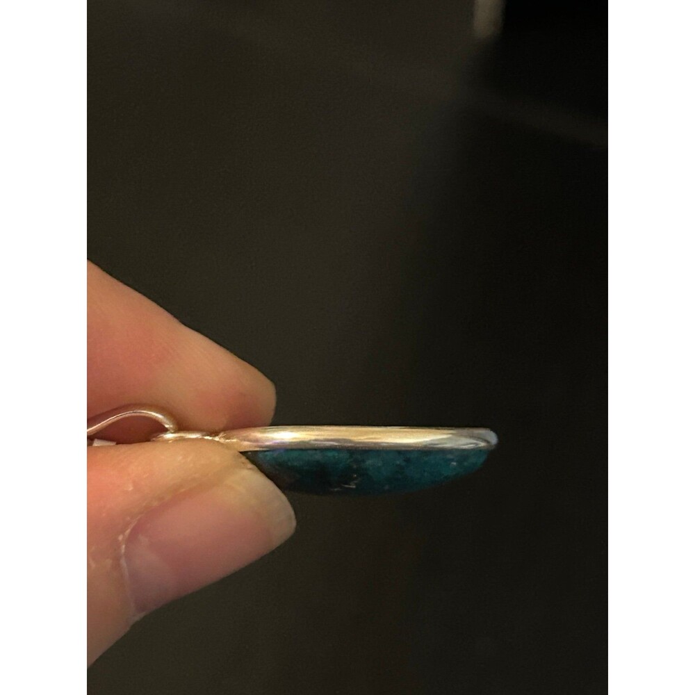 925 Sterling Silver Oval Shattuckite Pendant - Picture 7 of 12